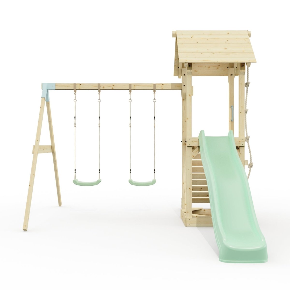 PolarPlay Tower Kids Wooden Climbing Frame - Swing Kari Sage