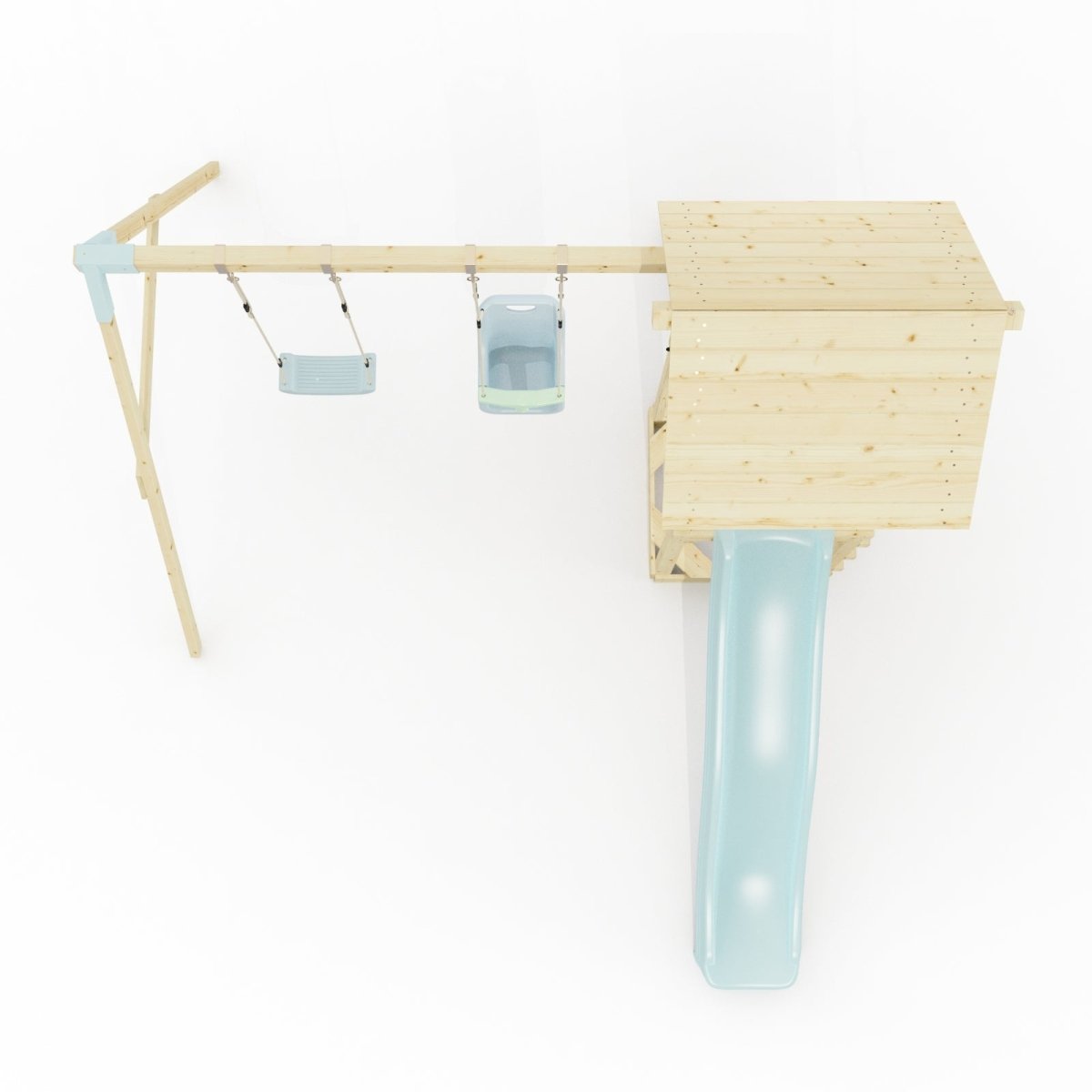 PolarPlay Tower Kids Wooden Climbing Frame - Swing Olavo Mist