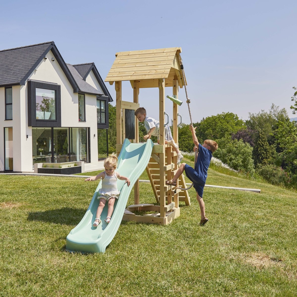 PolarPlay Tower Kids Wooden Climbing Frame - Yarin Sage