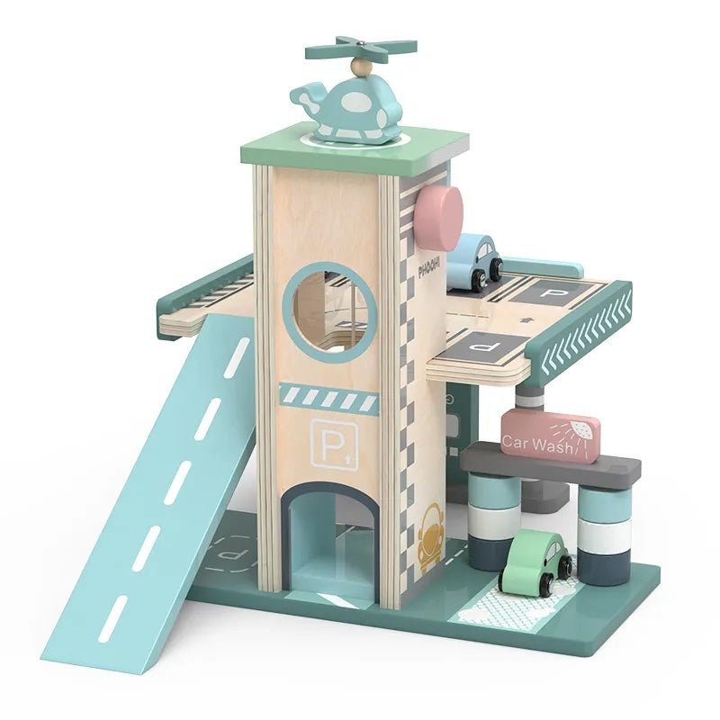 PolarPlay Wooden Interactive Garage with Cars