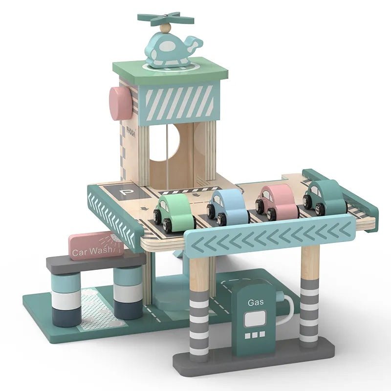 PolarPlay Wooden Interactive Garage with Cars