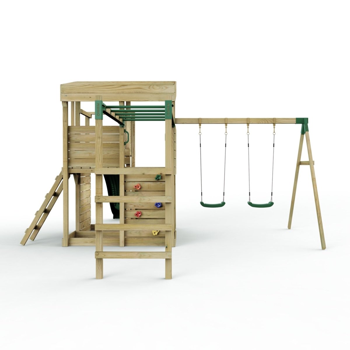 ClassicPlay Sentinel XL Lookout Tower with 3 Decks, Double Swing, Monkey Bars and Slide