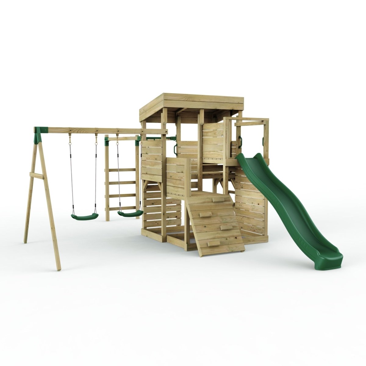ClassicPlay Sentinel XL Lookout Tower with 3 Decks, Double Swing, Monkey Bars and Slide