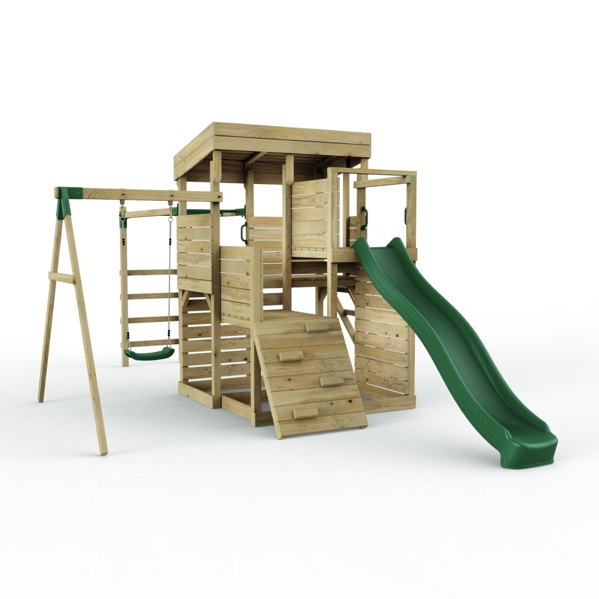 ClassicPlay Sentinel XL Lookout Tower with 3 Decks, Single Swing, Monkey Bars and Slide