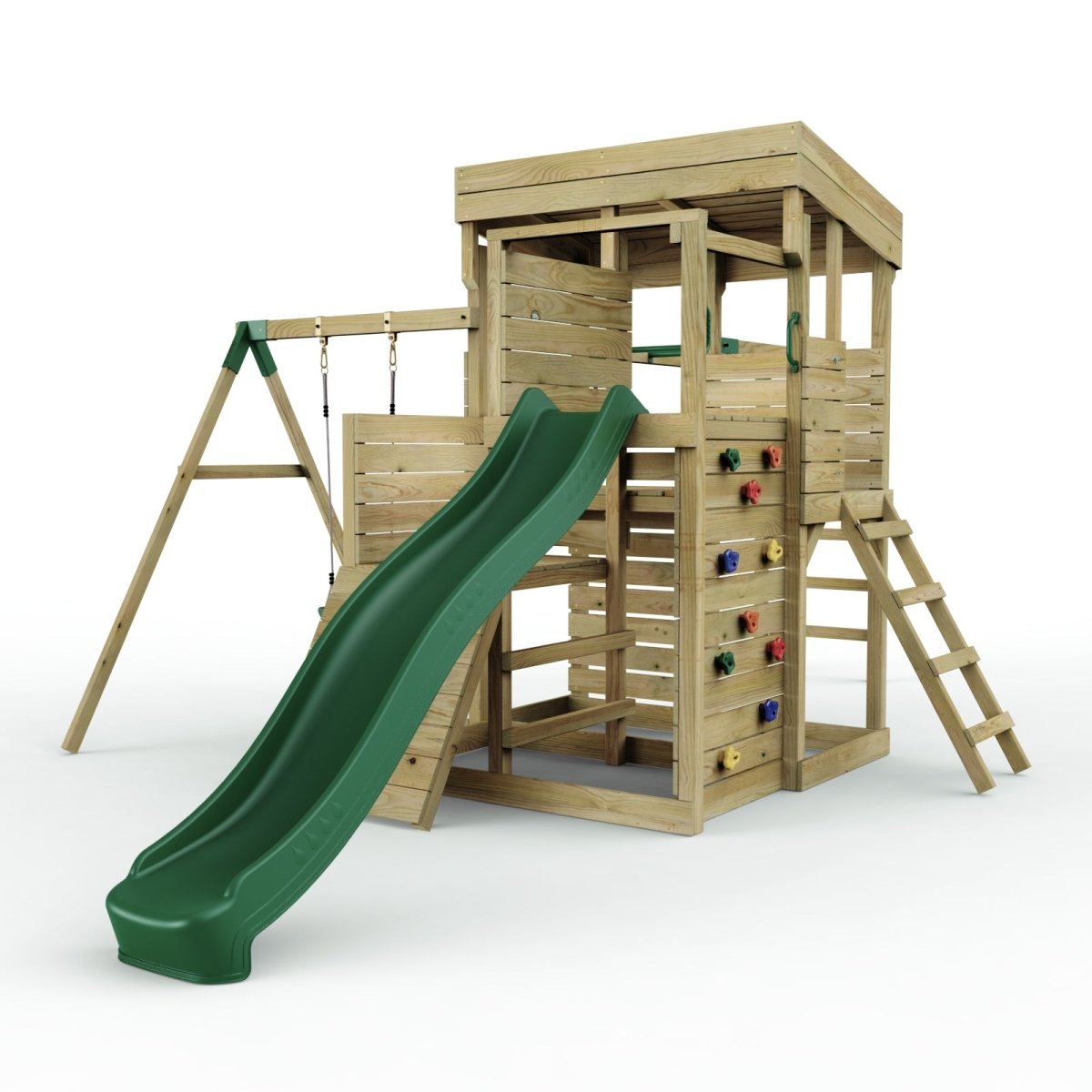 ClassicPlay Sentinel XL Lookout Tower with 3 Decks, Single Swing, Monkey Bars and Slide