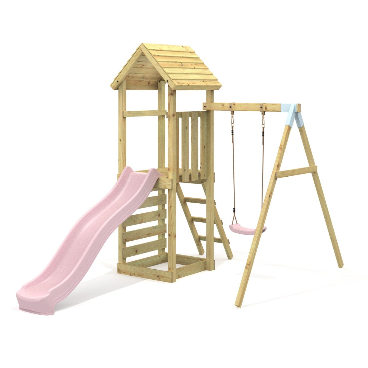 Rebo Adventure Wooden Climbing Frame, Swing Set and Slide - Rushmore