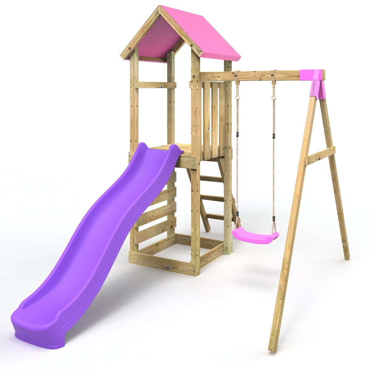 Rebo Adventure Wooden Climbing Frame, Swing Set and Slide - Rushmore