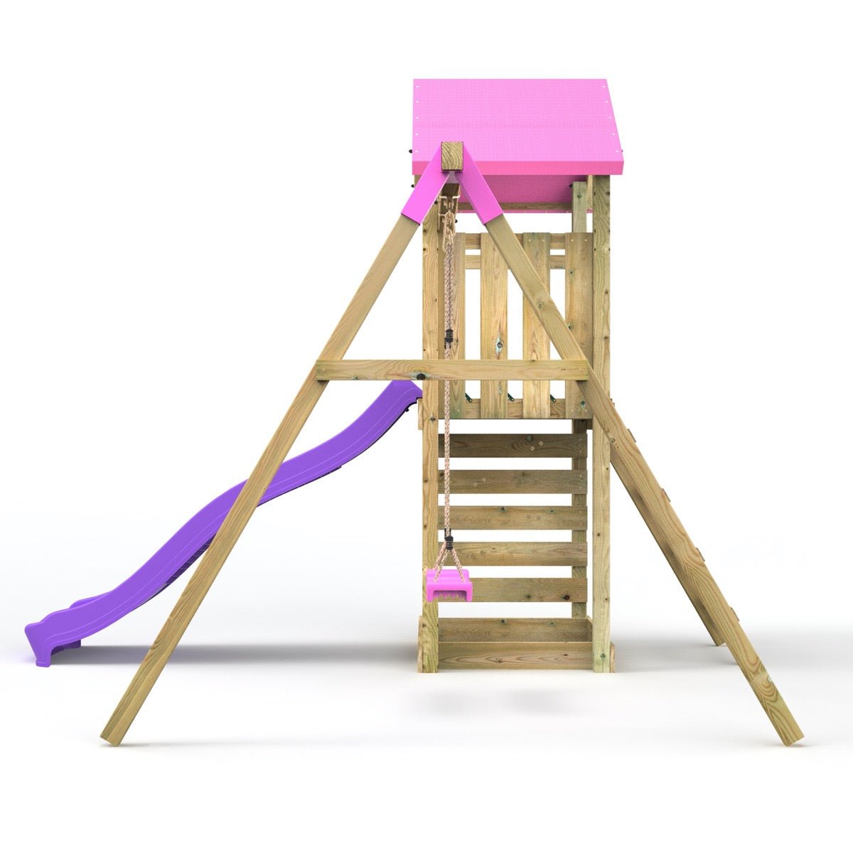 Rebo Adventure Wooden Climbing Frame, Swing Set and Slide - Rushmore