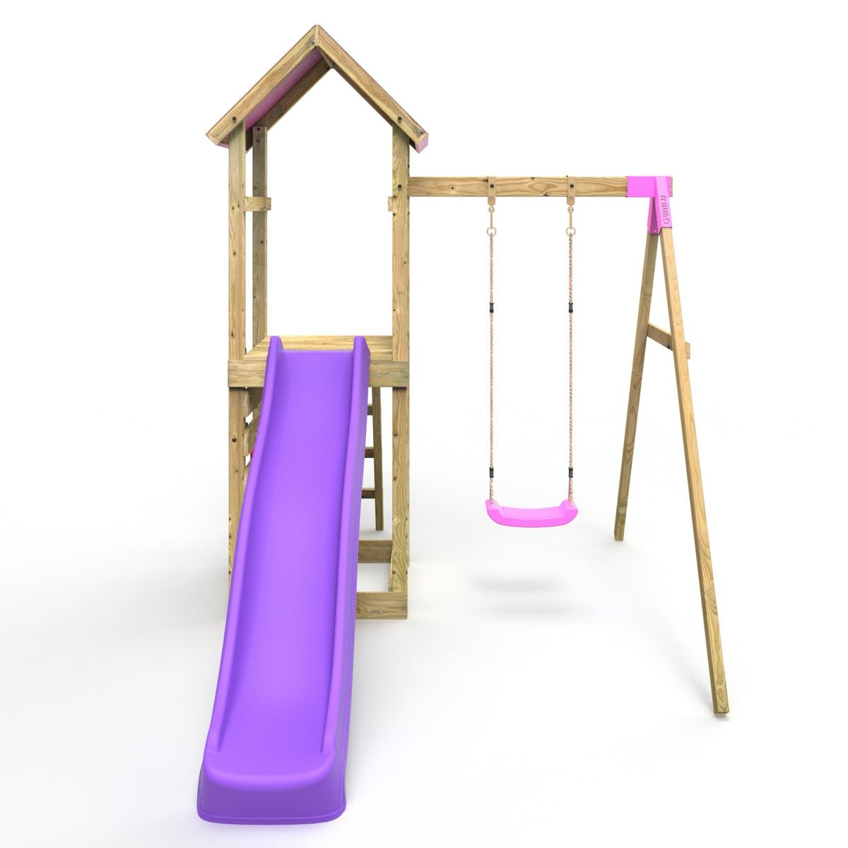 Rebo Adventure Wooden Climbing Frame, Swing Set and Slide - Rushmore