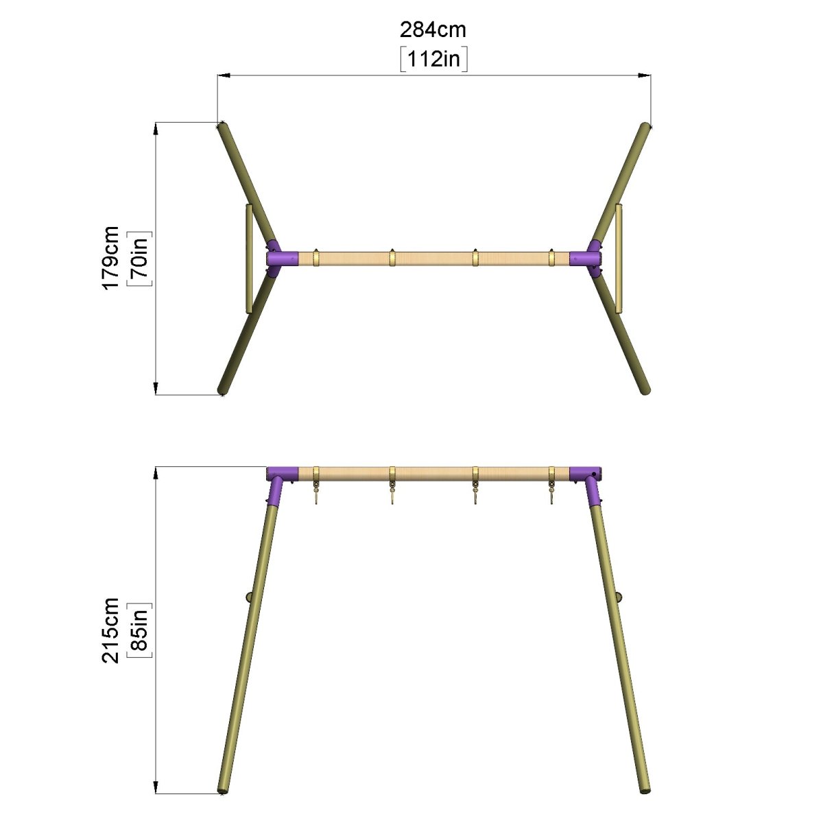 Rebo Double Swing Set - Venus Purple