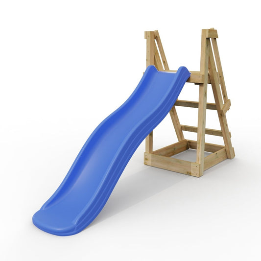 Rebo Garden Wave Free Standing Water Slide with Wooden Platform - 6ft Slide Blue