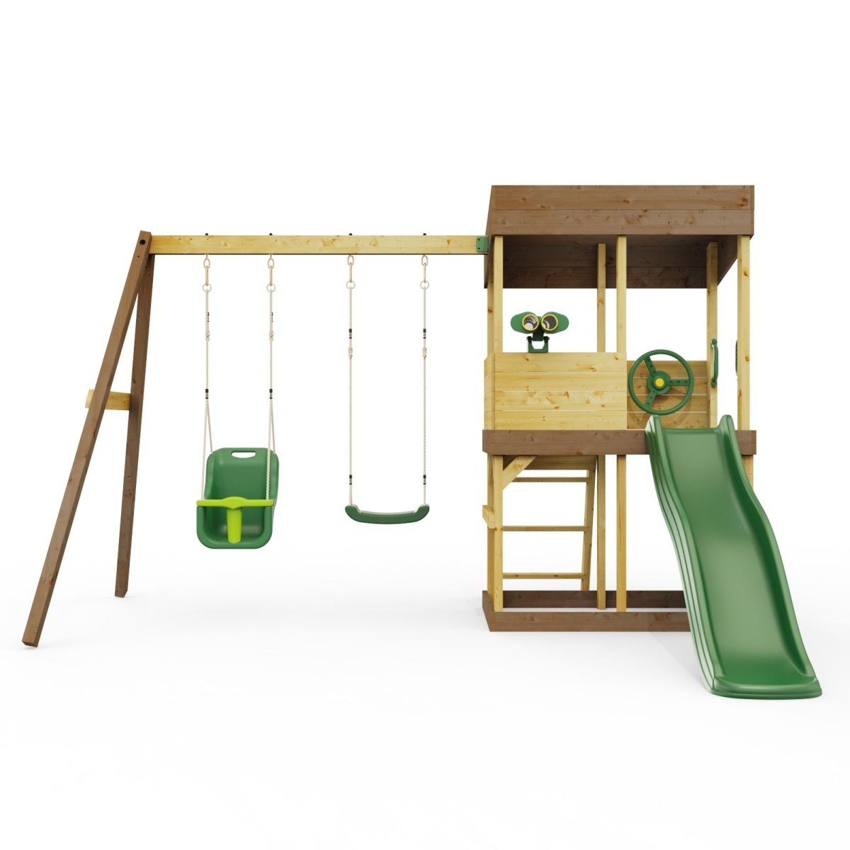Rebo Lookout Tower with Double Swing, Wave Slide and Adventure Pack