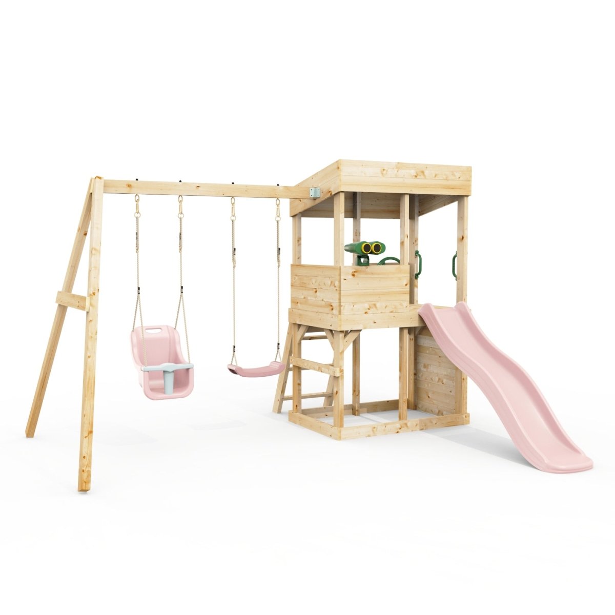 Rebo Lookout Tower with Double Swing, Wave Slide and Adventure Pack
