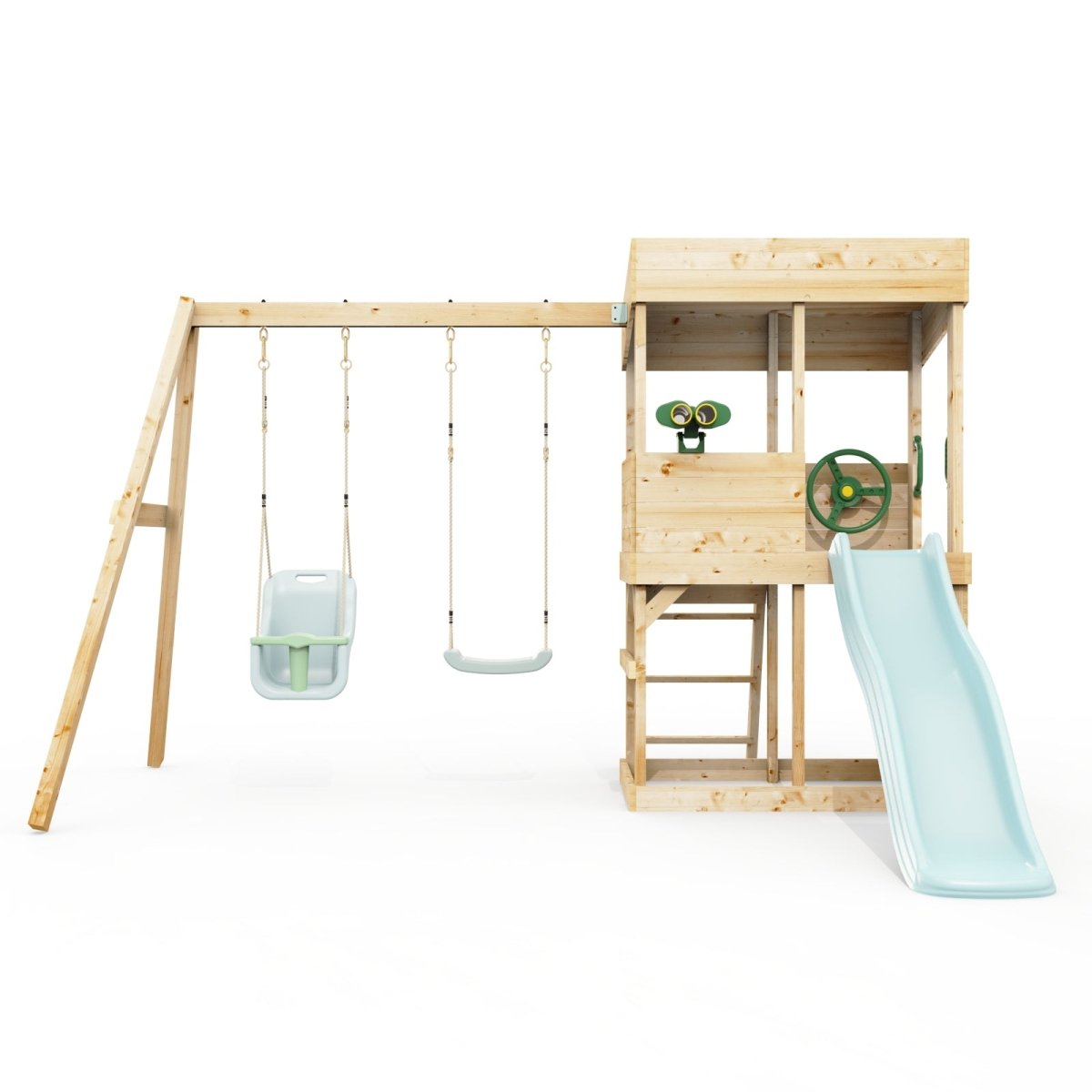 Rebo Lookout Tower with Double Swing, Wave Slide and Adventure Pack