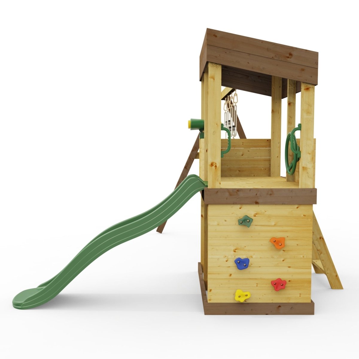 Rebo Lookout Tower with Double Swing, Wave Slide and Adventure Pack
