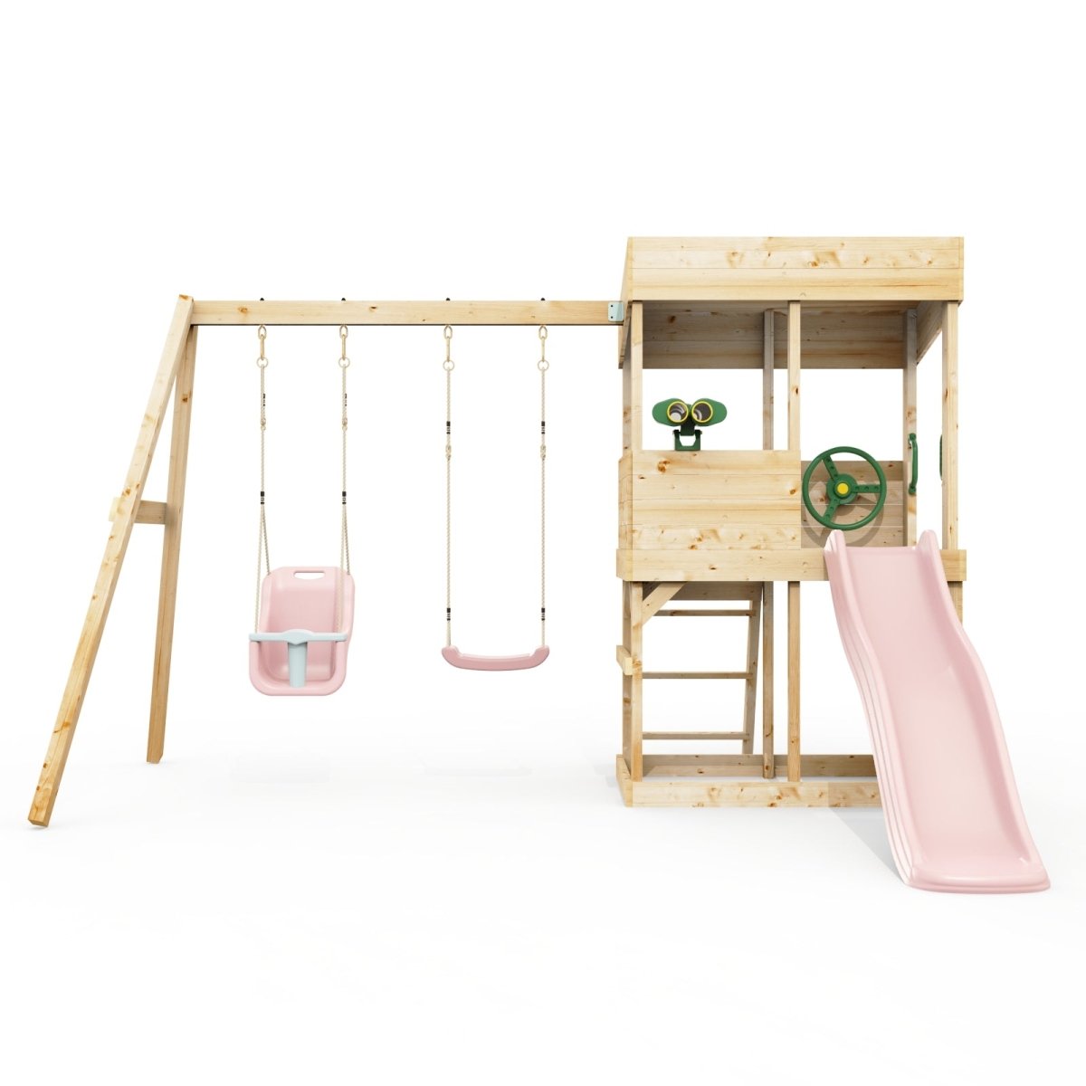 Rebo Lookout Tower with Double Swing, Wave Slide and Adventure Pack