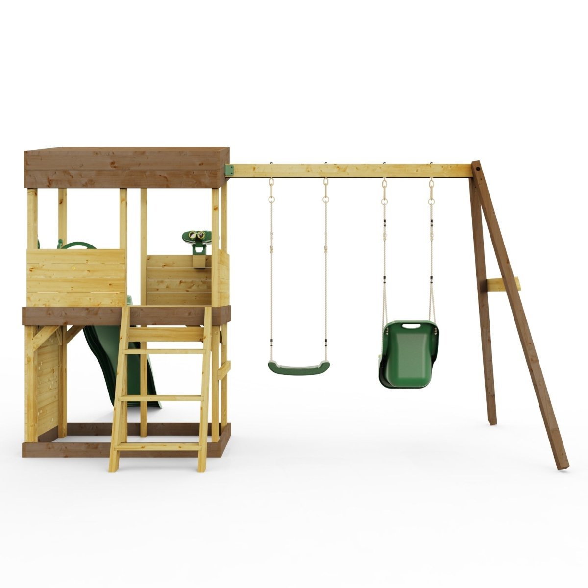 Rebo Lookout Tower with Double Swing, Wave Slide and Adventure Pack