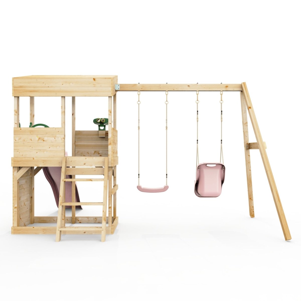 Rebo Lookout Tower with Double Swing, Wave Slide and Adventure Pack