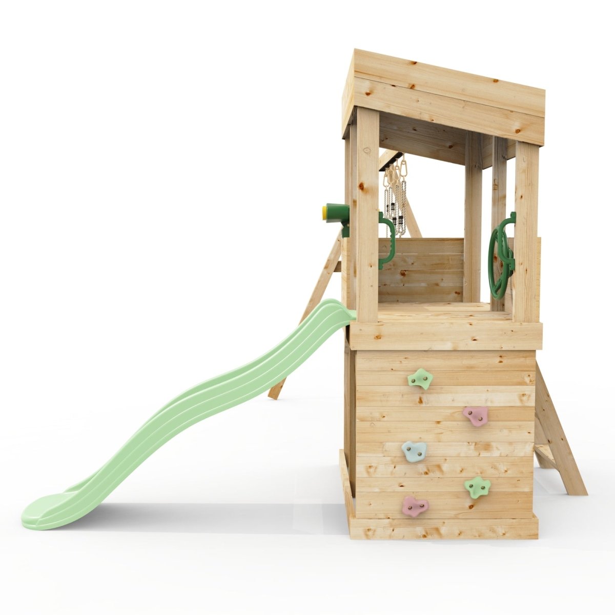 Rebo Lookout Tower with Double Swing, Wave Slide and Adventure Pack