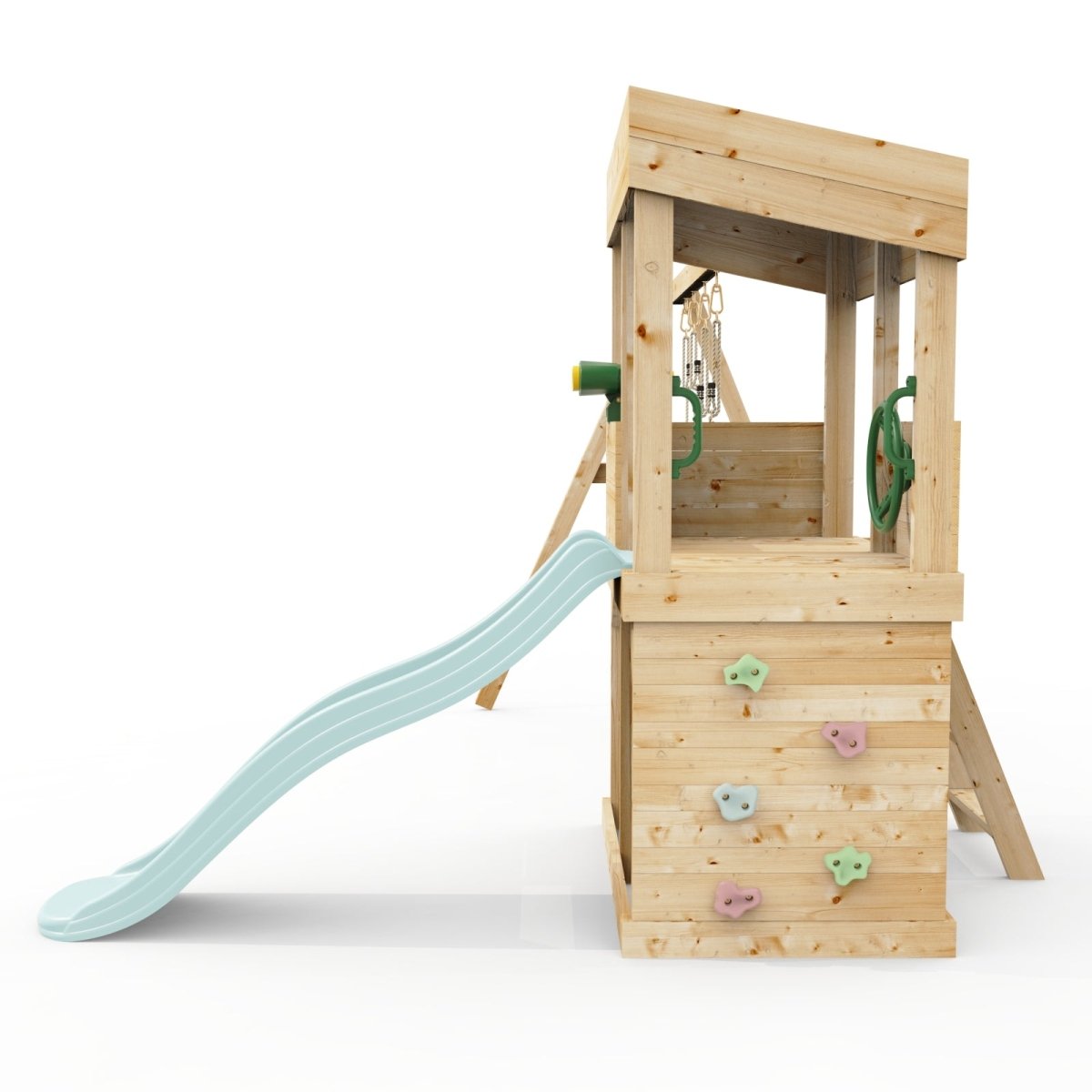 Rebo Lookout Tower with Double Swing, Wave Slide and Adventure Pack