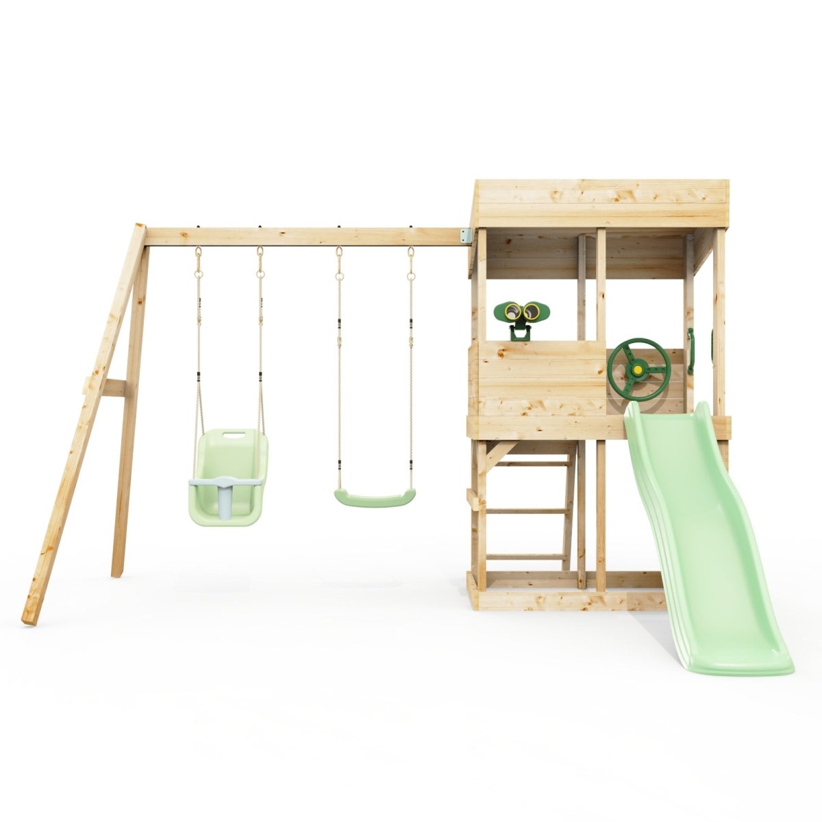 Rebo Lookout Tower with Double Swing, Wave Slide and Adventure Pack