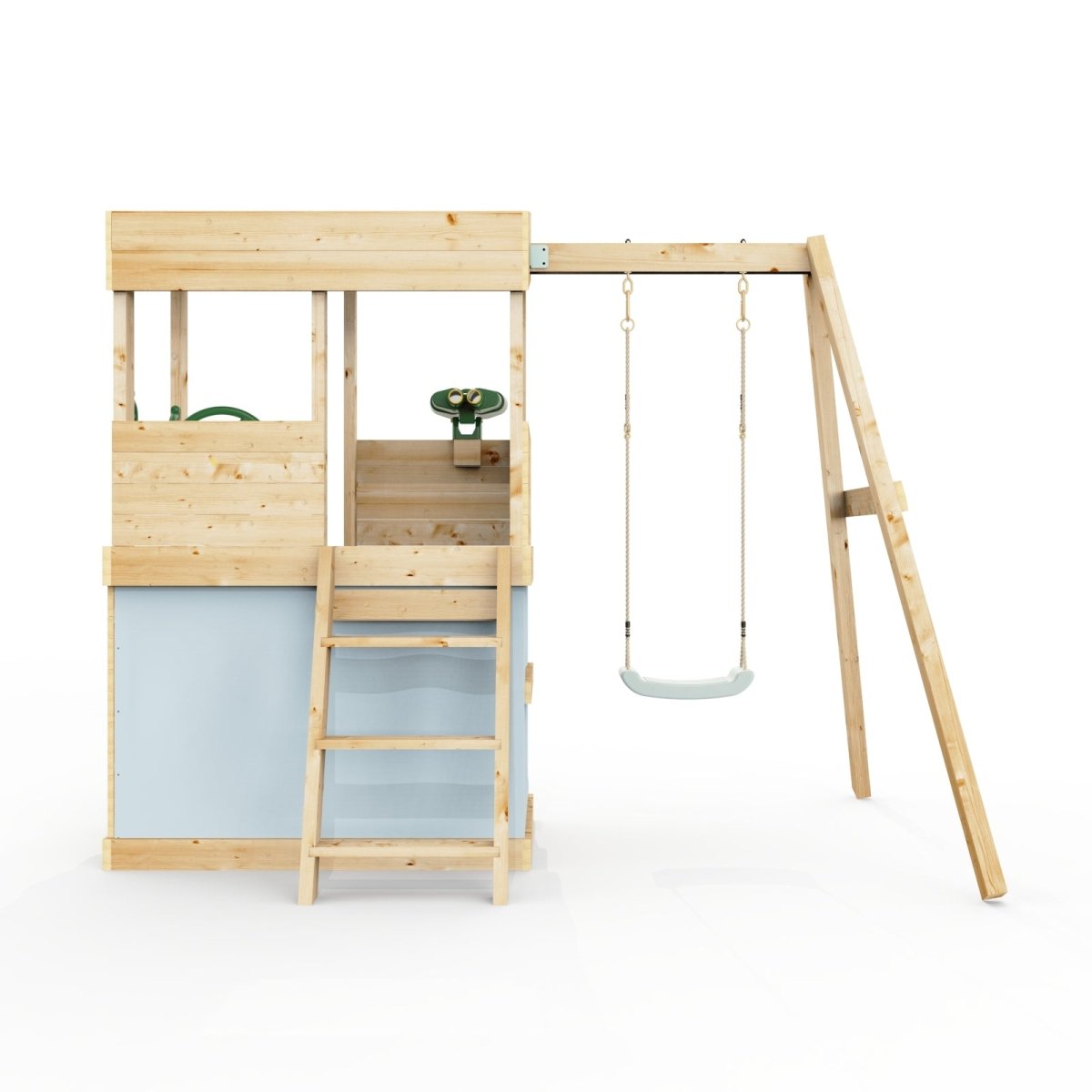 Rebo Lookout Tower with Single Swing, Wave Slide, Adventure and Den Packs