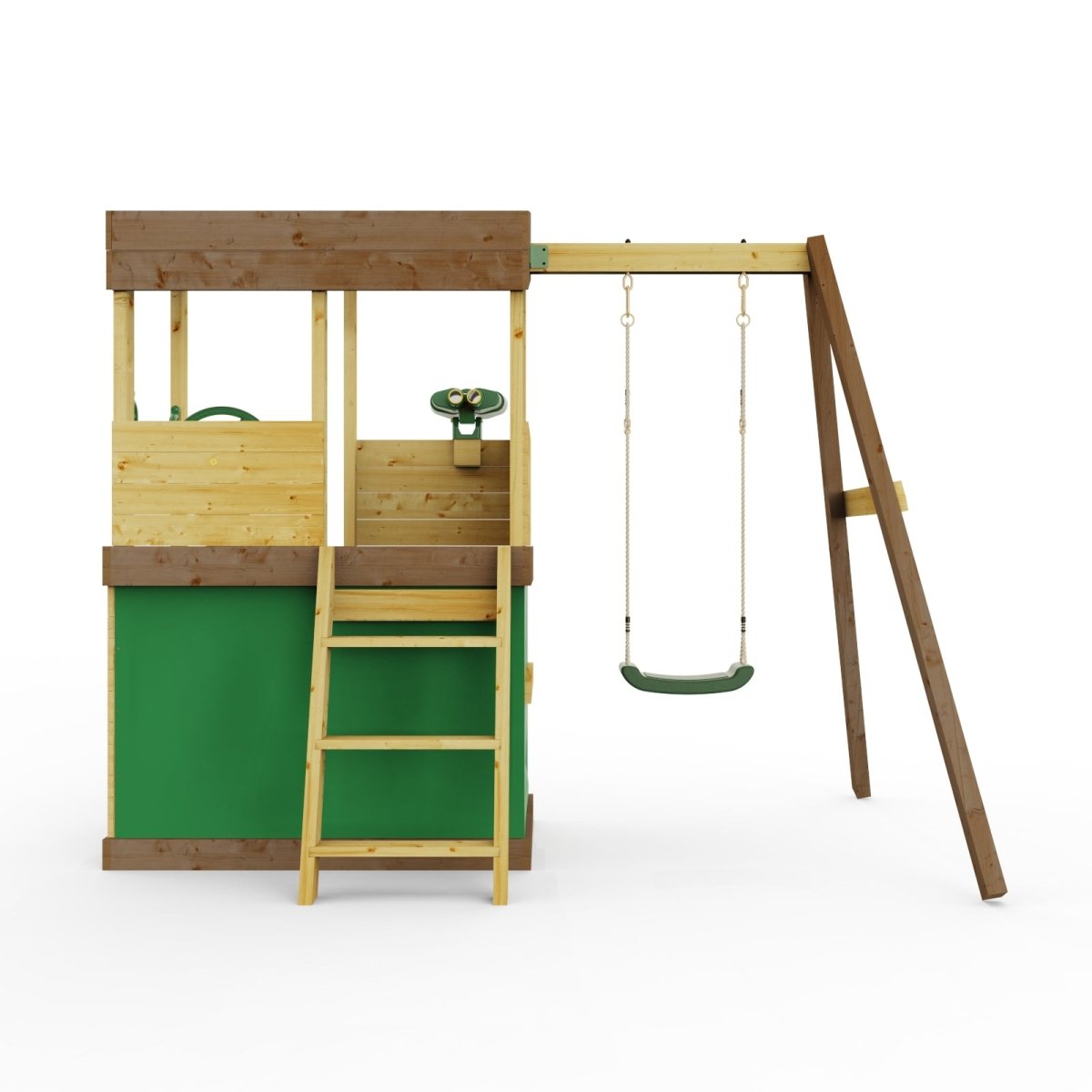 Rebo Lookout Tower with Single Swing, Wave Slide, Adventure and Den Packs