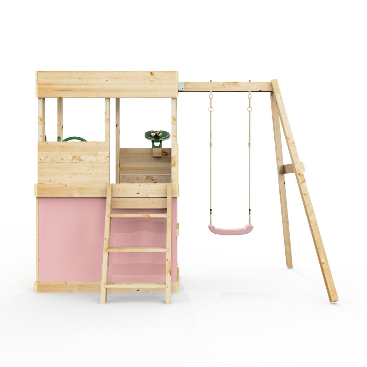Rebo Lookout Tower with Single Swing, Wave Slide, Adventure and Den Packs