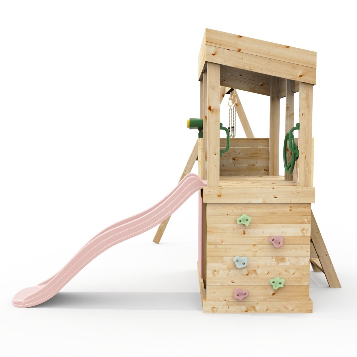 Rebo Lookout Tower with Single Swing, Wave Slide, Adventure and Den Packs