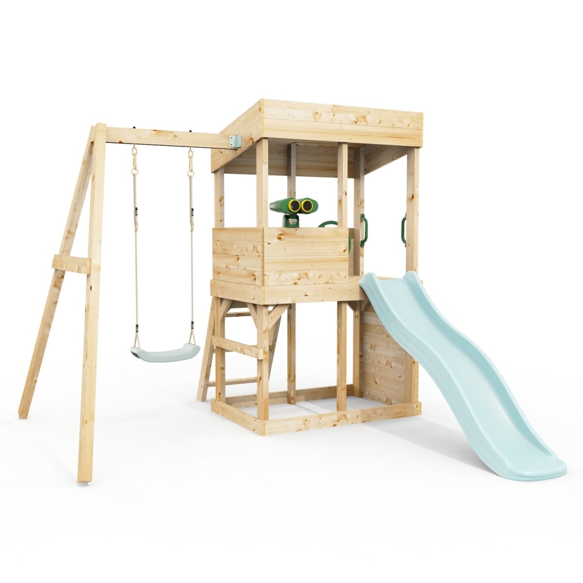 Rebo Lookout Tower with Single Swing, Wave Slide and Adventure Pack