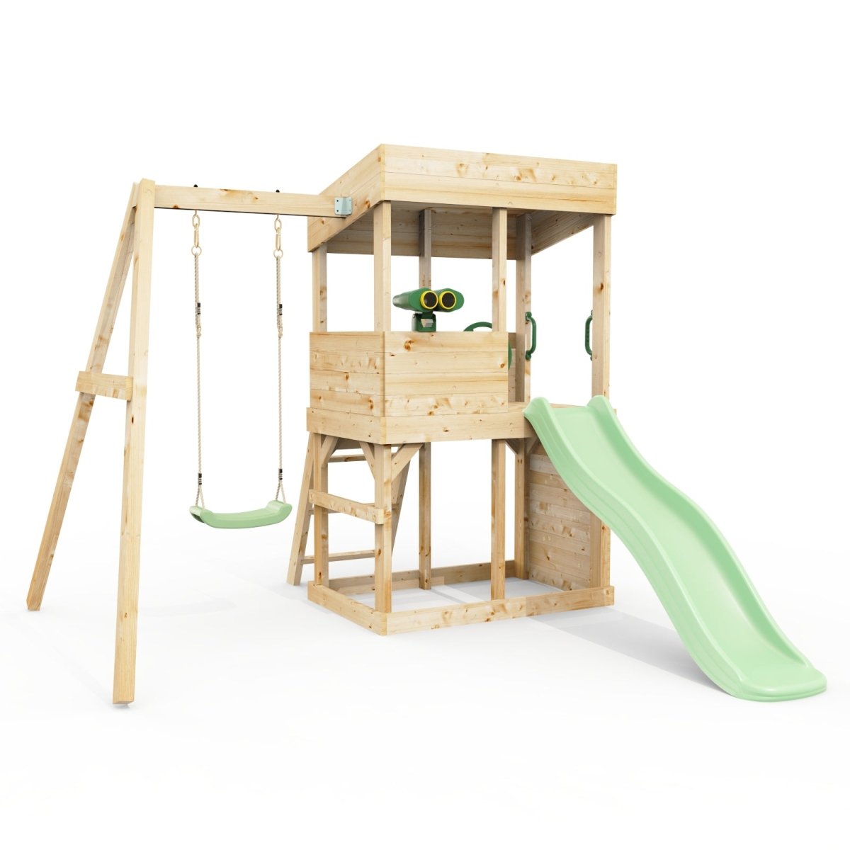 Rebo Lookout Tower with Single Swing, Wave Slide and Adventure Pack