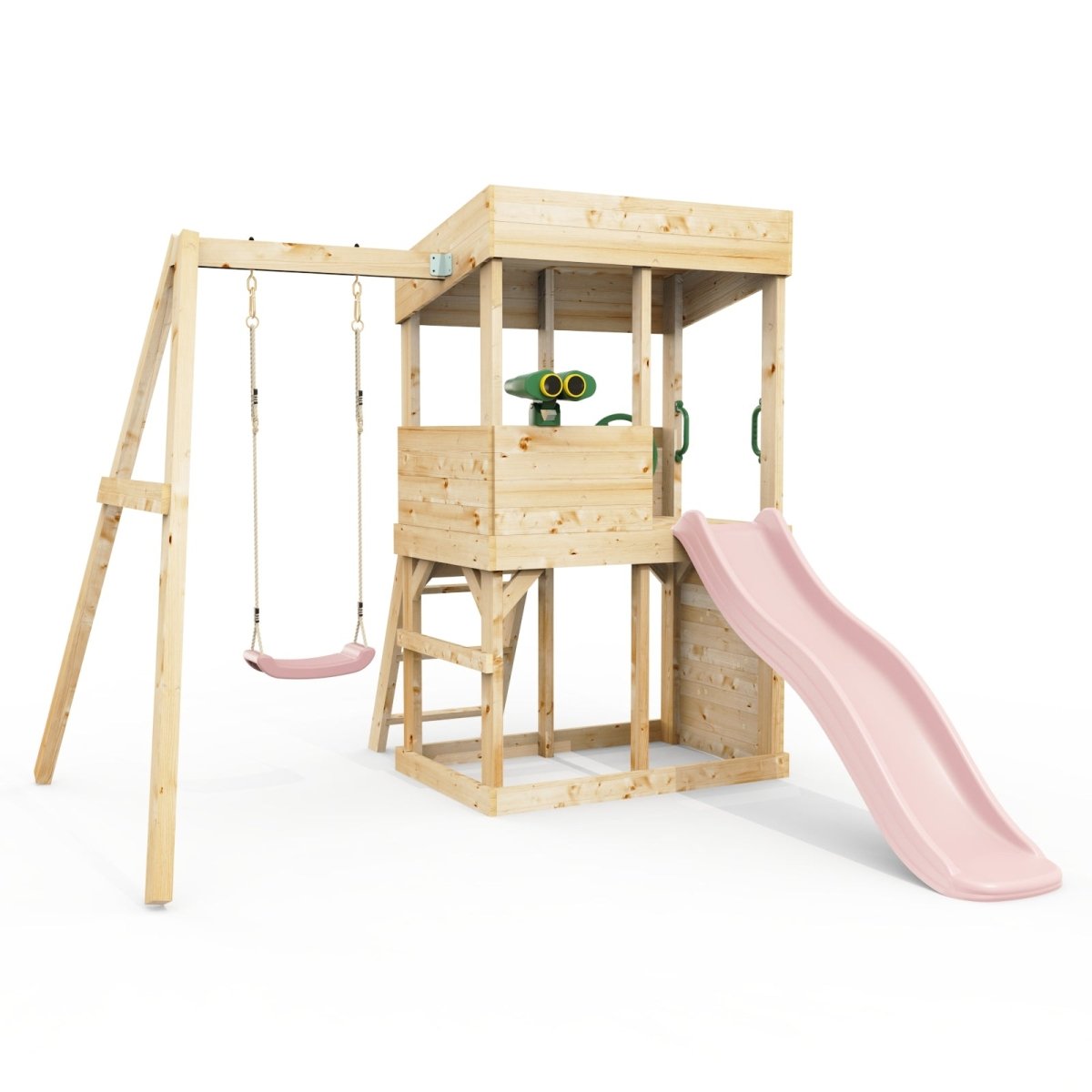 Rebo Lookout Tower with Single Swing, Wave Slide and Adventure Pack