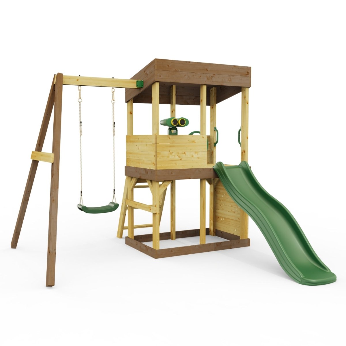 Rebo Lookout Tower with Single Swing, Wave Slide and Adventure Pack