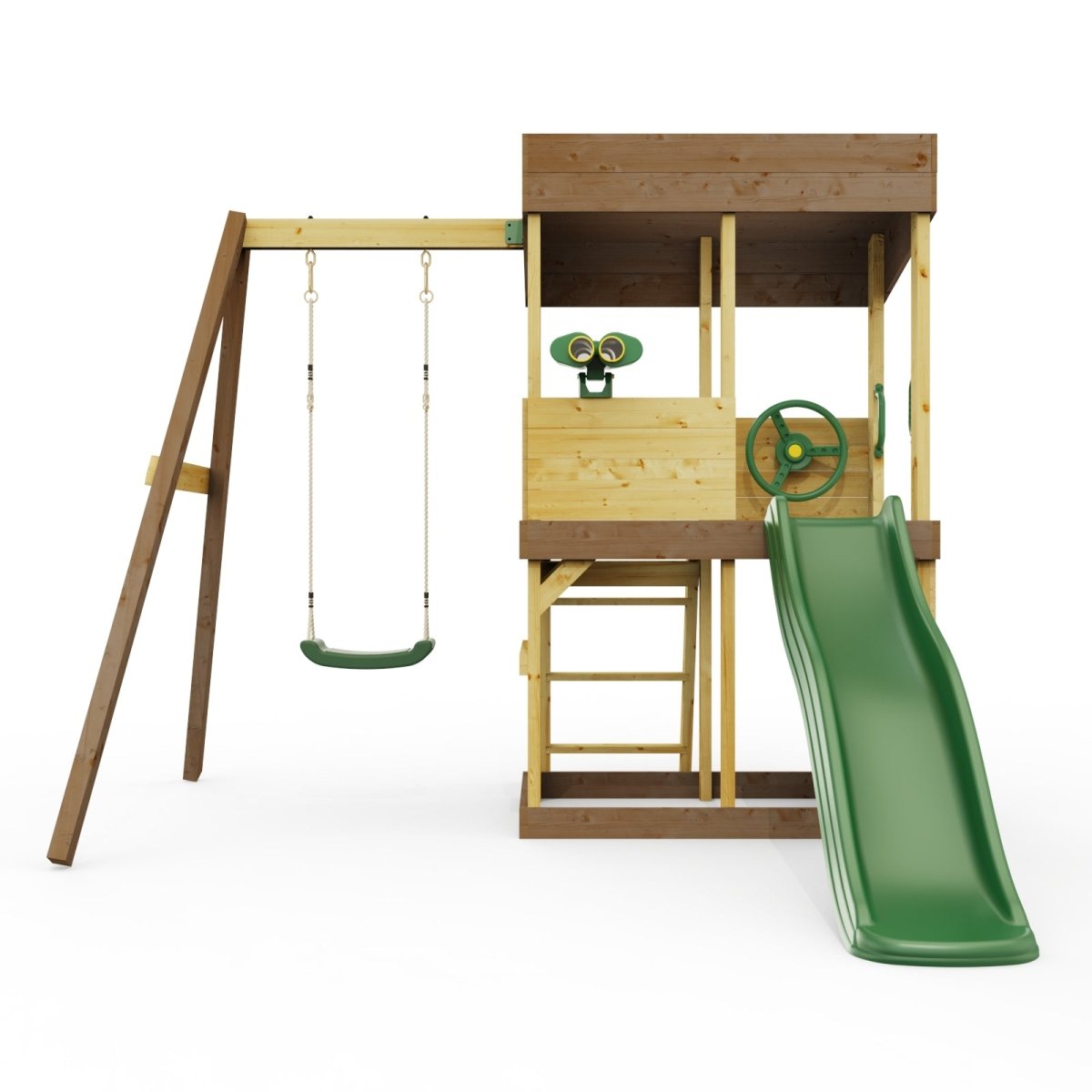 Rebo Lookout Tower with Single Swing, Wave Slide and Adventure Pack