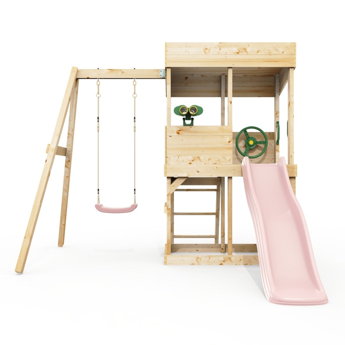 Rebo Lookout Tower with Single Swing, Wave Slide and Adventure Pack
