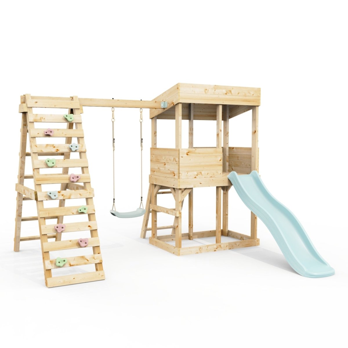 Rebo Lookout Tower with Single Swing, Wave Slide and Climbing Wall