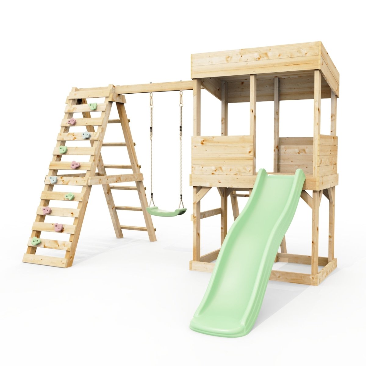 Rebo Lookout Tower with Single Swing, Wave Slide and Climbing Wall