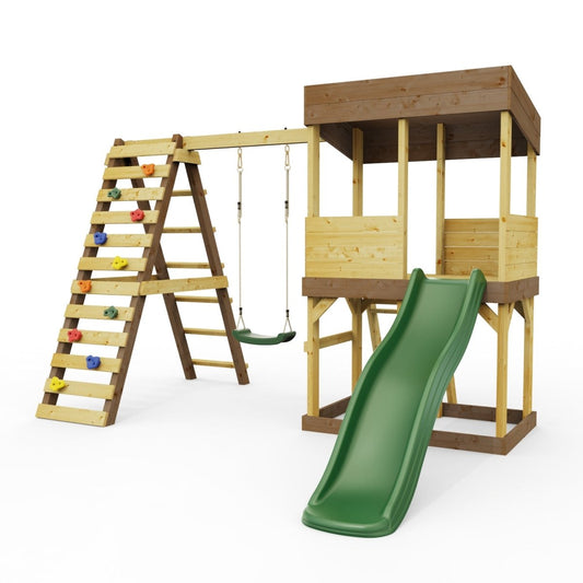 Rebo Lookout Tower with Single Swing, Wave Slide and Climbing Wall