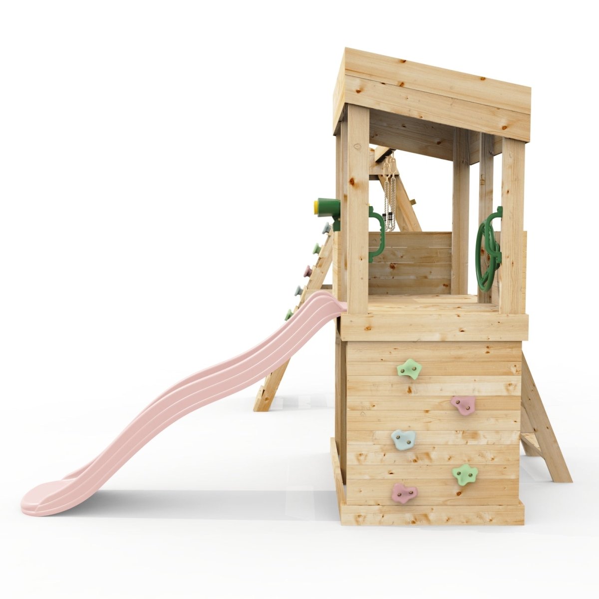 Rebo Lookout Tower with Single Swing, Wave Slide, Climbing Wall and Adventure Pack