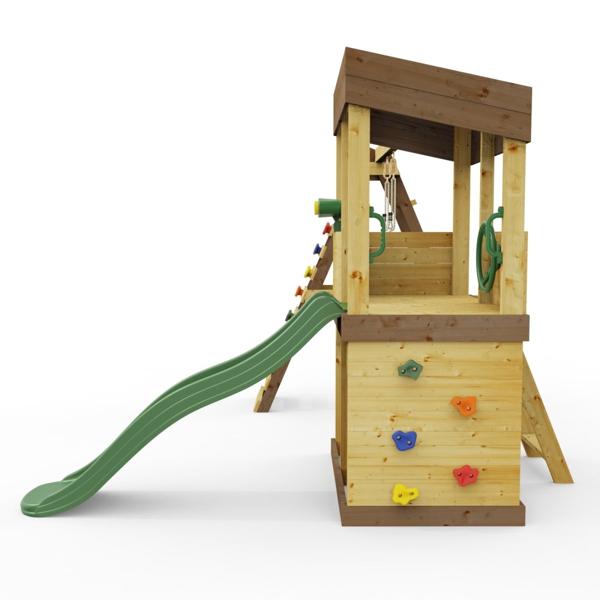 Rebo Lookout Tower with Single Swing, Wave Slide, Climbing Wall and Adventure Pack