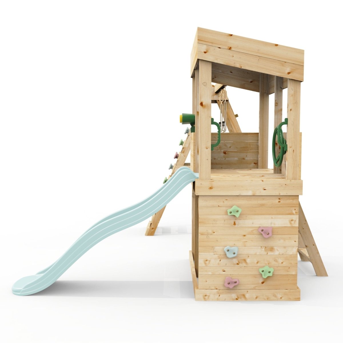 Rebo Lookout Tower with Single Swing, Wave Slide, Climbing Wall and Adventure Pack