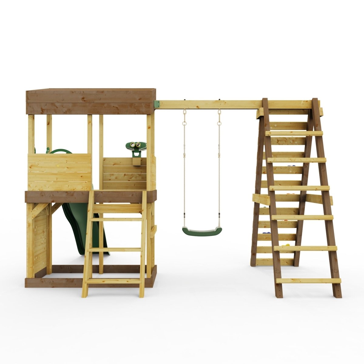Rebo Lookout Tower with Single Swing, Wave Slide, Climbing Wall and Adventure Pack