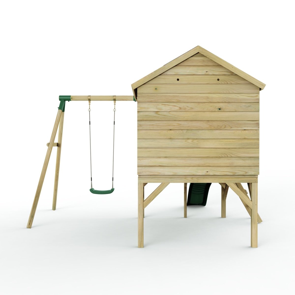 ClassicPlay 5ft Playhouse on Deck with Single Swing and Slide