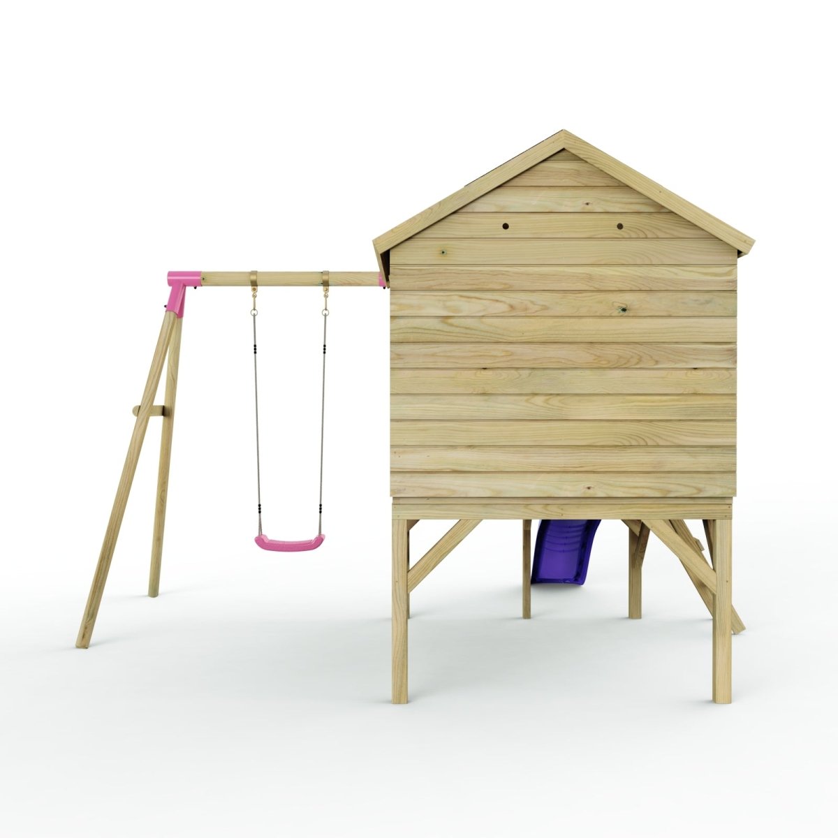 ClassicPlay 5ft Playhouse on Deck with Single Swing and Slide