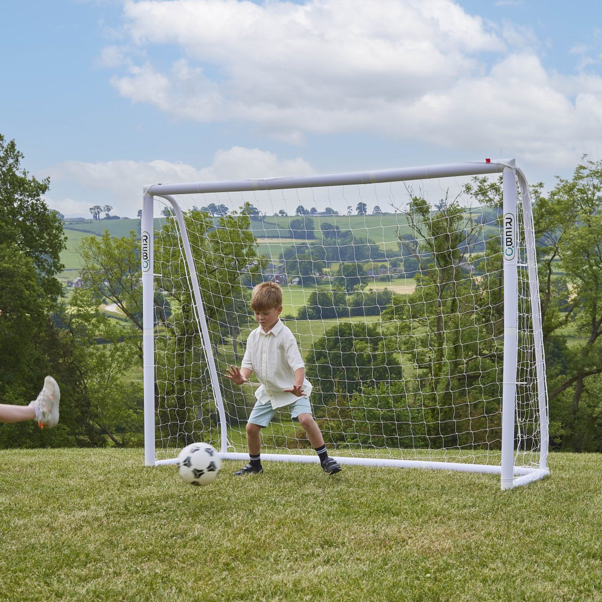 Rebo Portable PVC Football Goal with Training Kit - 8 x 6 FT
