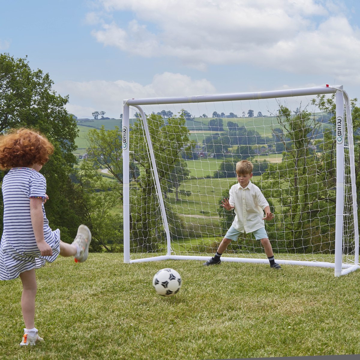 Rebo Portable PVC Football Goal with Training Kit - 8 x 6 FT
