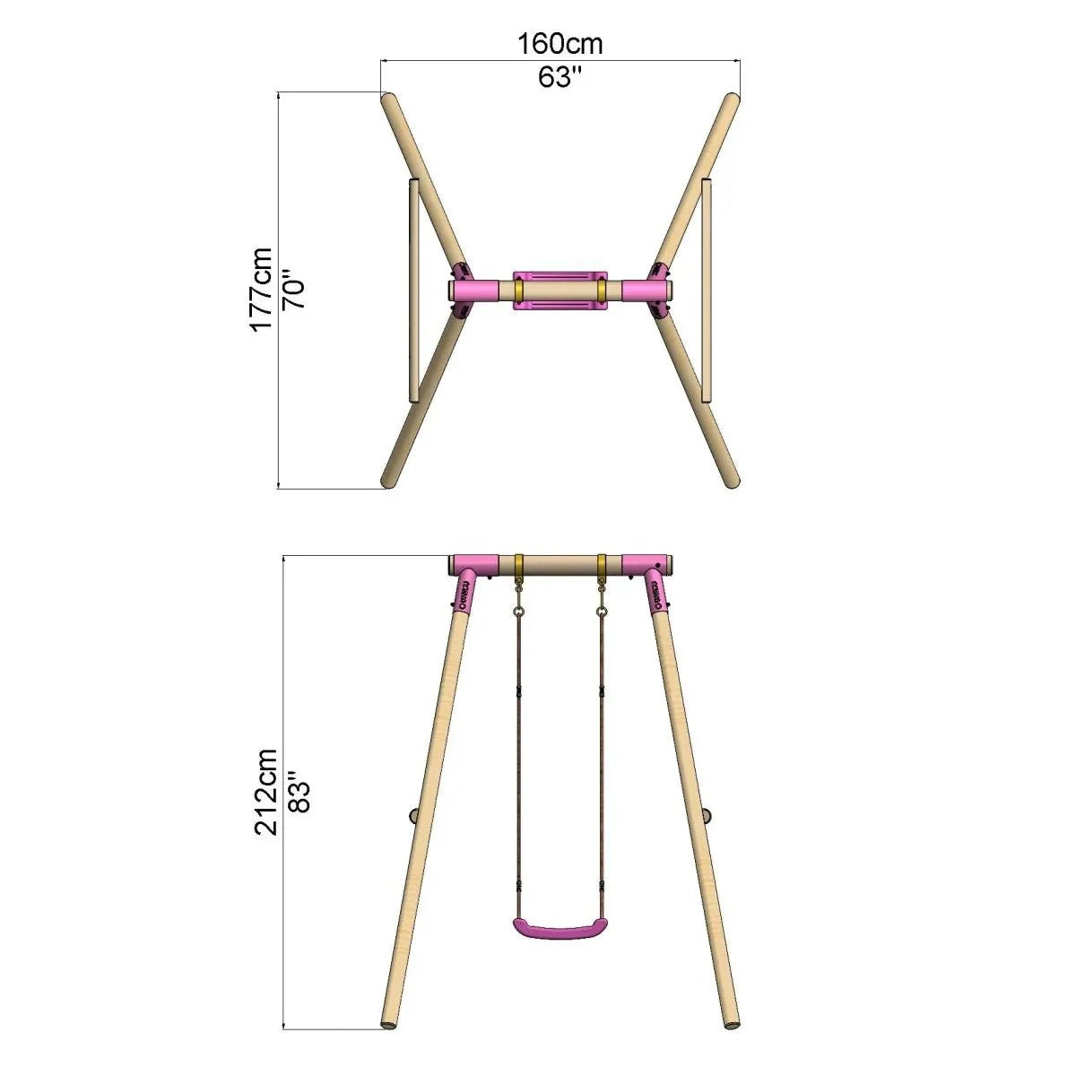 Rebo Single Swing Set - Solar Purple