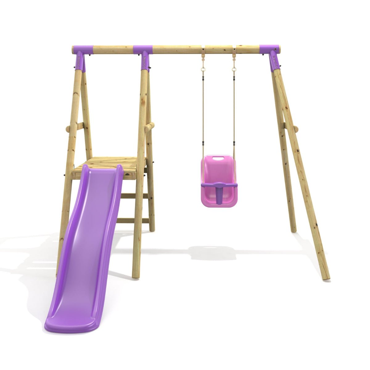 Rebo Single Swing Set with Slide - Cassini Purple