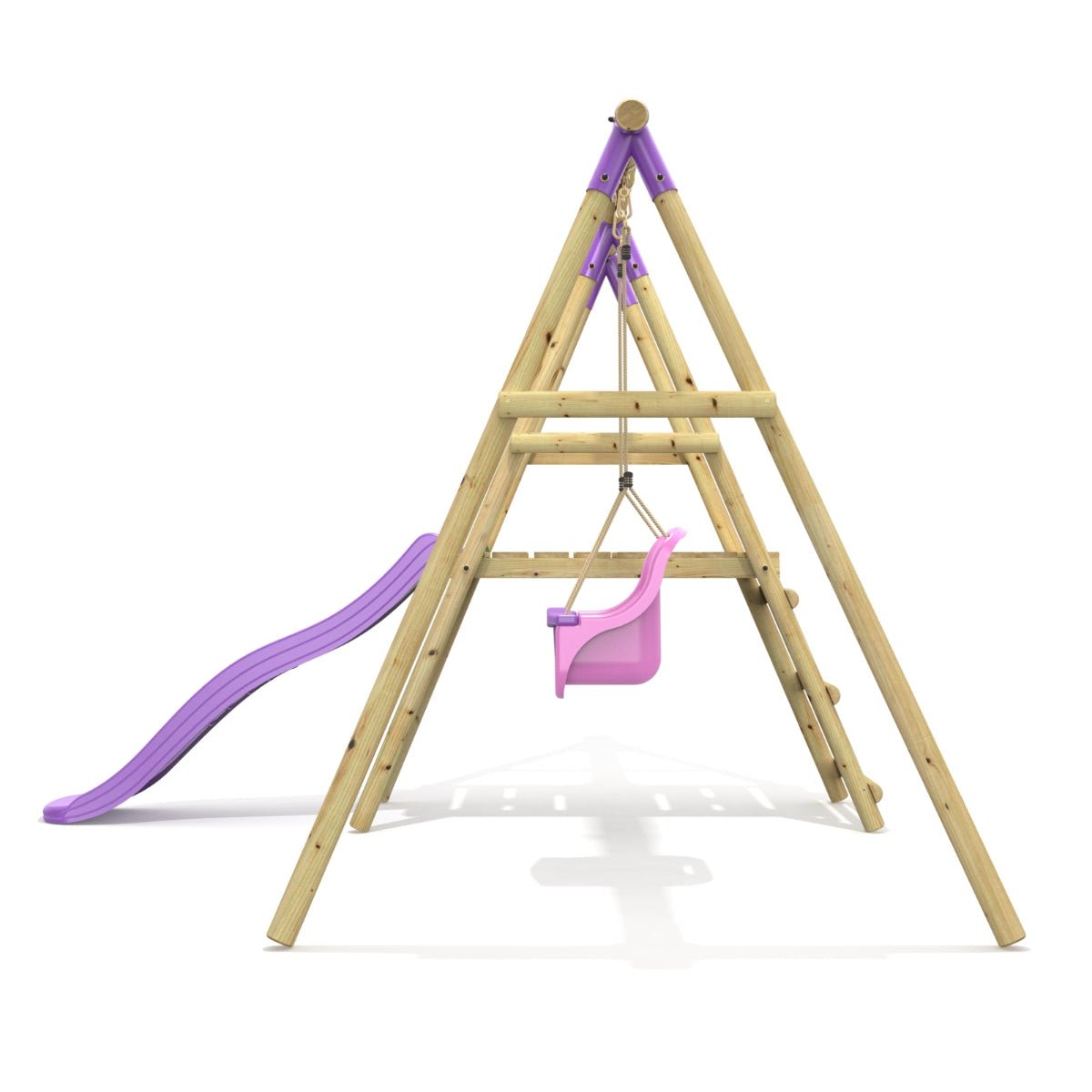 Rebo Single Swing Set with Slide - Cassini Purple
