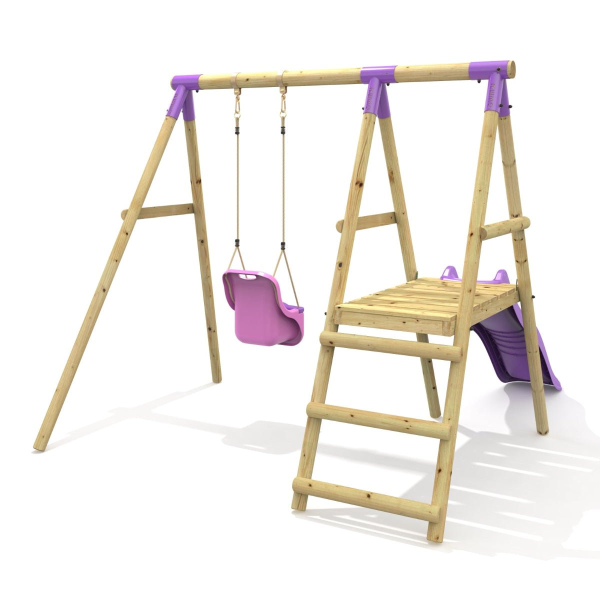 Rebo Single Swing Set with Slide - Cassini Purple